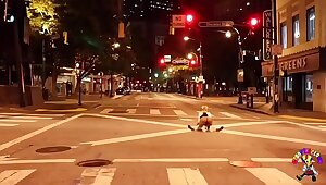 Clown gets dick sucked in middle of the street